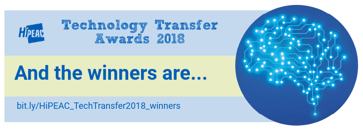 HiPEAC Tech Transfer Awards 2018 winners banner