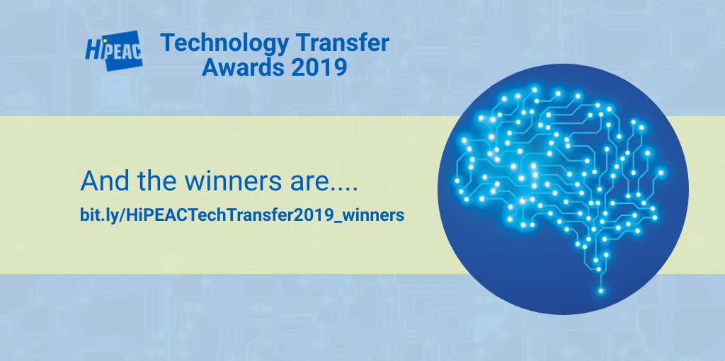 HiPEAC Tech Transfer Awards 2019 winners banner