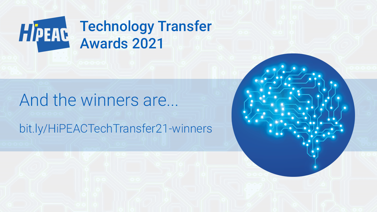 HiPEAC Tech Transfer Awards 2021winners banner
