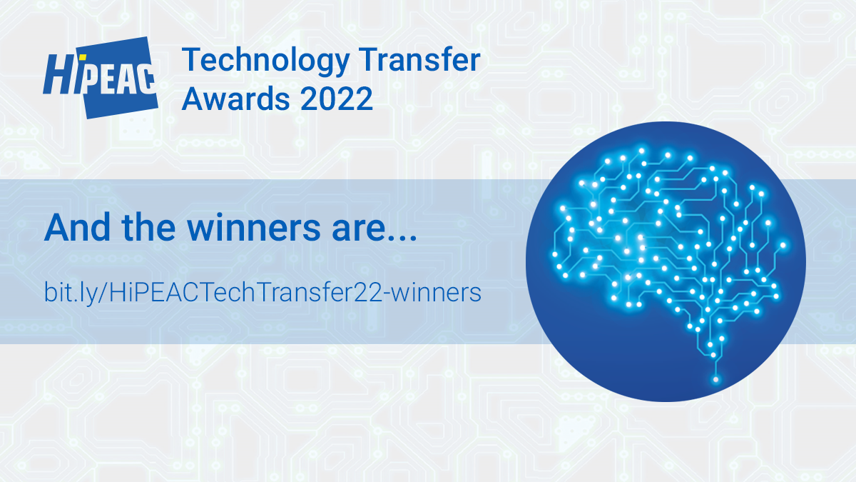 HiPEAC Tech Transfer Awards 2022 winners banner