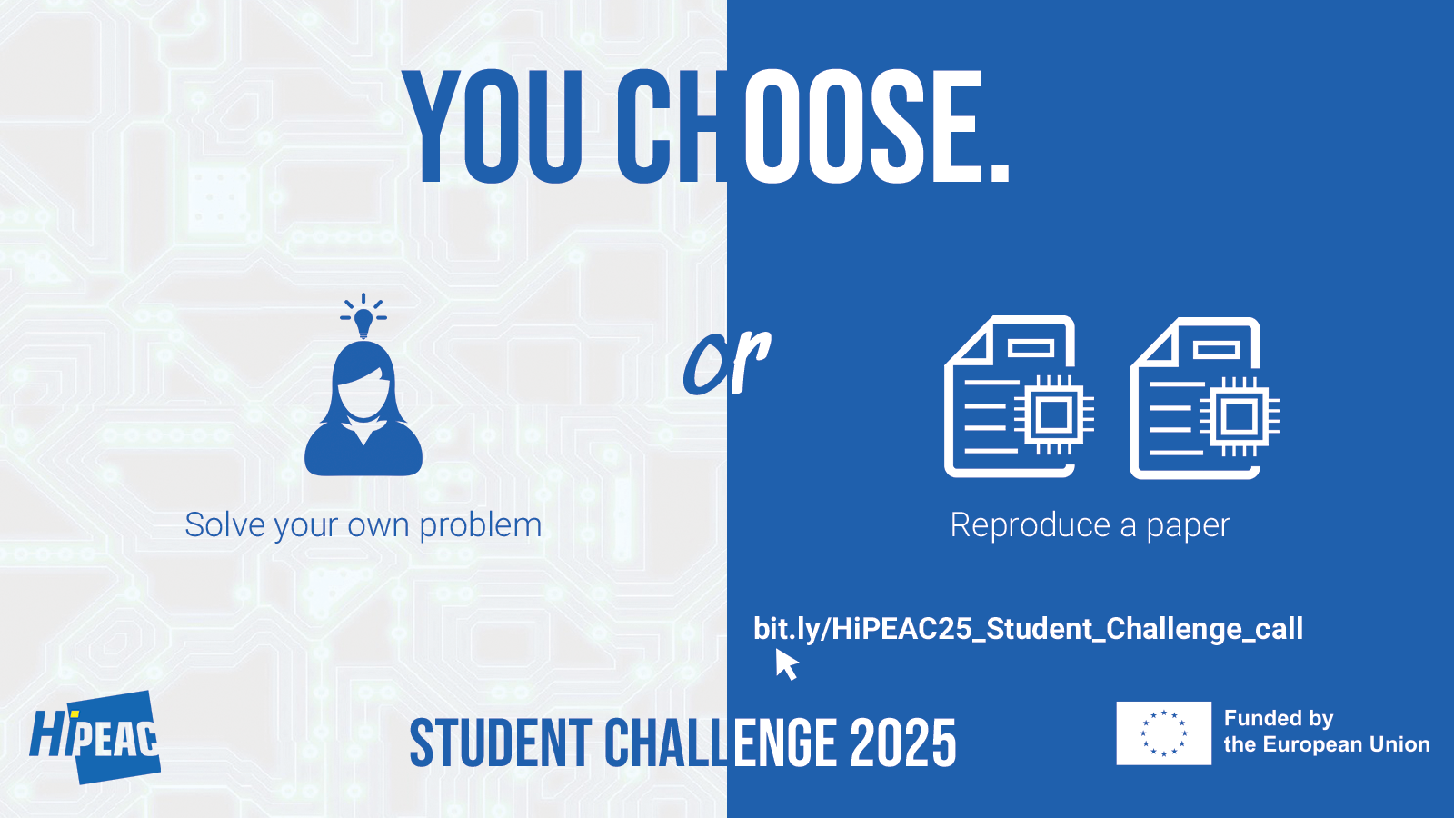 HiPEAC 2025 Student Challenge banner)